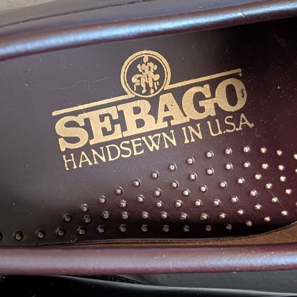 Sebago classic brown burgandy handsewn USA leather penny loafer men\'s size 7.5B main image 5